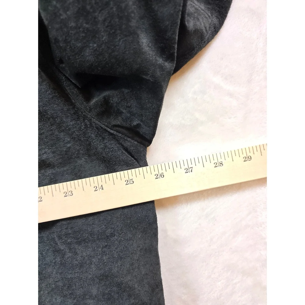 Pronto Uomo Suede Shirt Jacket Mens XL Black Leather Button Shacket Western Y2K